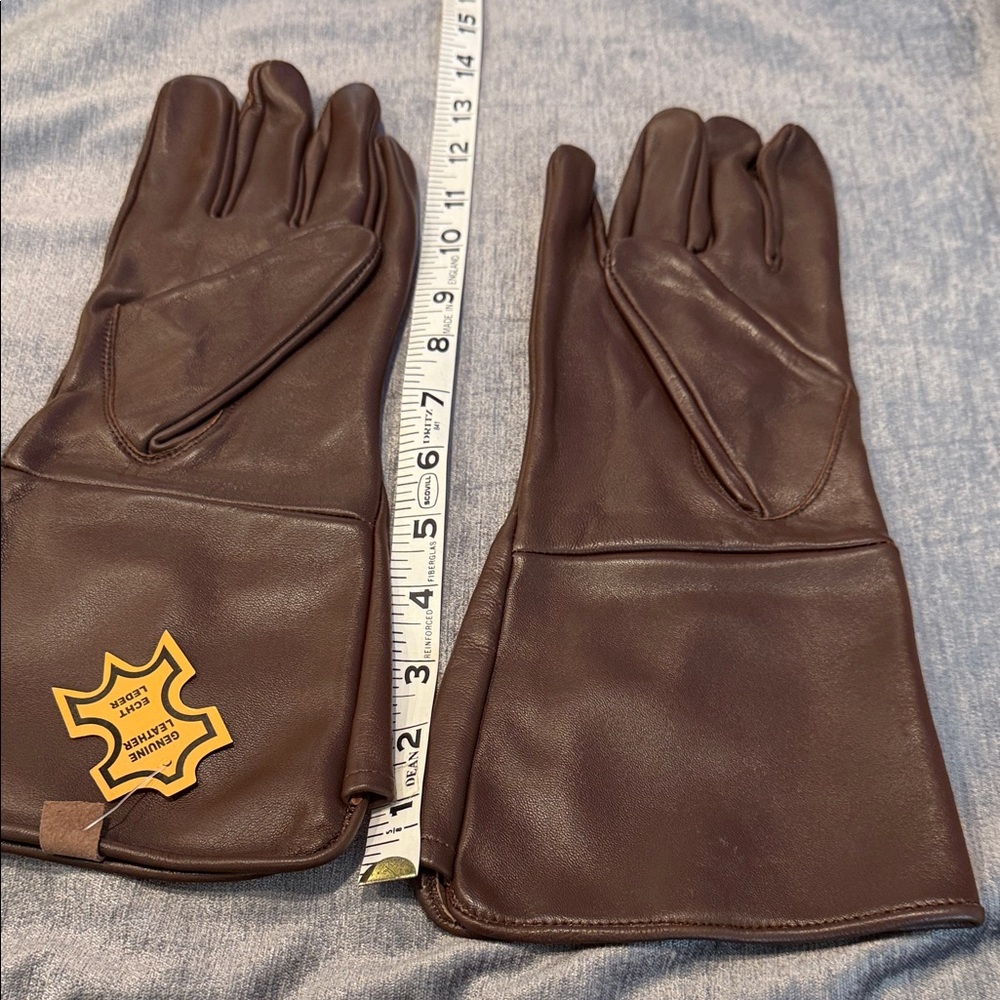 New Genuine Leather Gloves CHOCOLATE BROWN - Picture 6 of 8